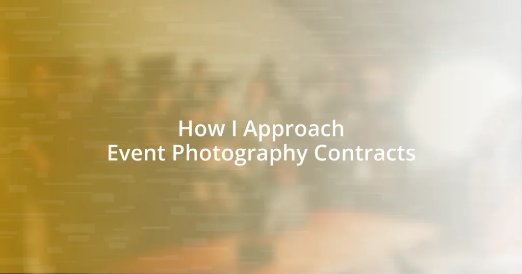 How I Approach Event Photography Contracts