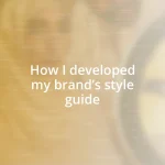 How I developed my brand’s style guide