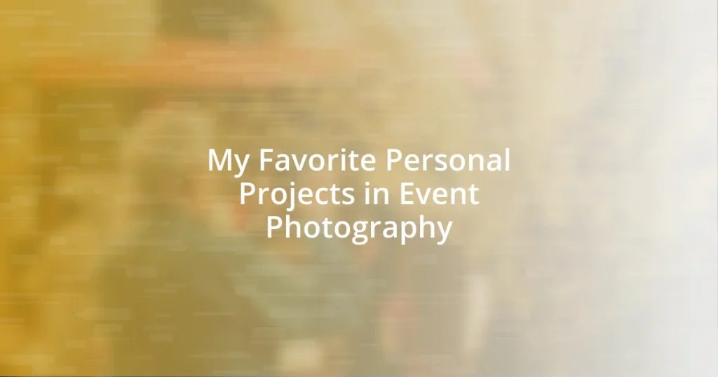 My Favorite Personal Projects in Event Photography