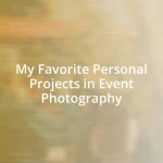 My Favorite Personal Projects in Event Photography