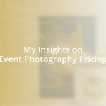 My Insights on Event Photography Pricing