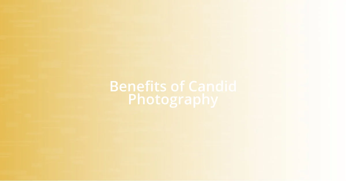 Benefits of Candid Photography