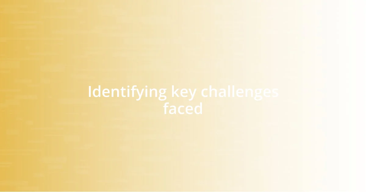 Identifying key challenges faced